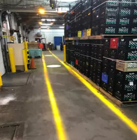 Projection ligne lumineuse sol industrie